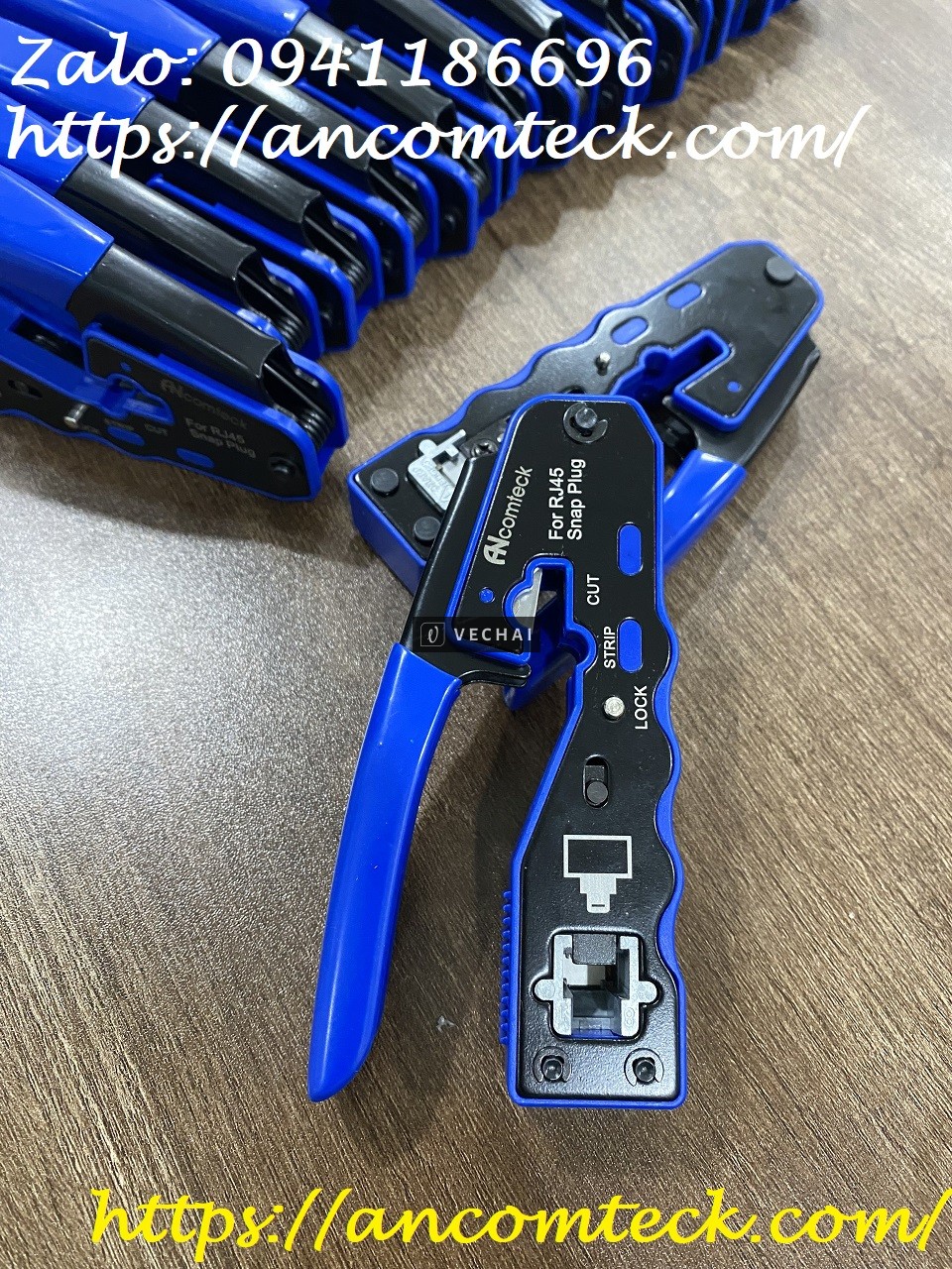 Phân phối Kìm bấm mạng, Đầu bấm hạt mạng Xuyên thấu Cat5/CAt6 hãng Ancomteck