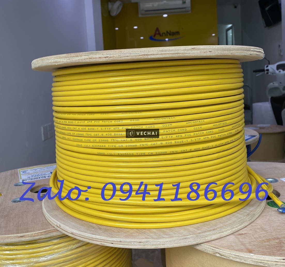 Annam phân phối độc quyền dây cáp mạng Cat8 SFTP 23AWG tốc độ 40G 2000MHz mã  ACT-8SFTP- BULK305YL