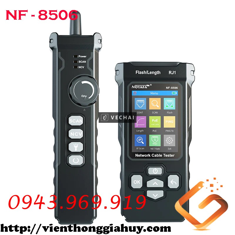 Thiết bị kiểm tra cáp NOYAFA NF-8506 CAT5/CAT6 với kiểm tra PoE/PING cao cấp