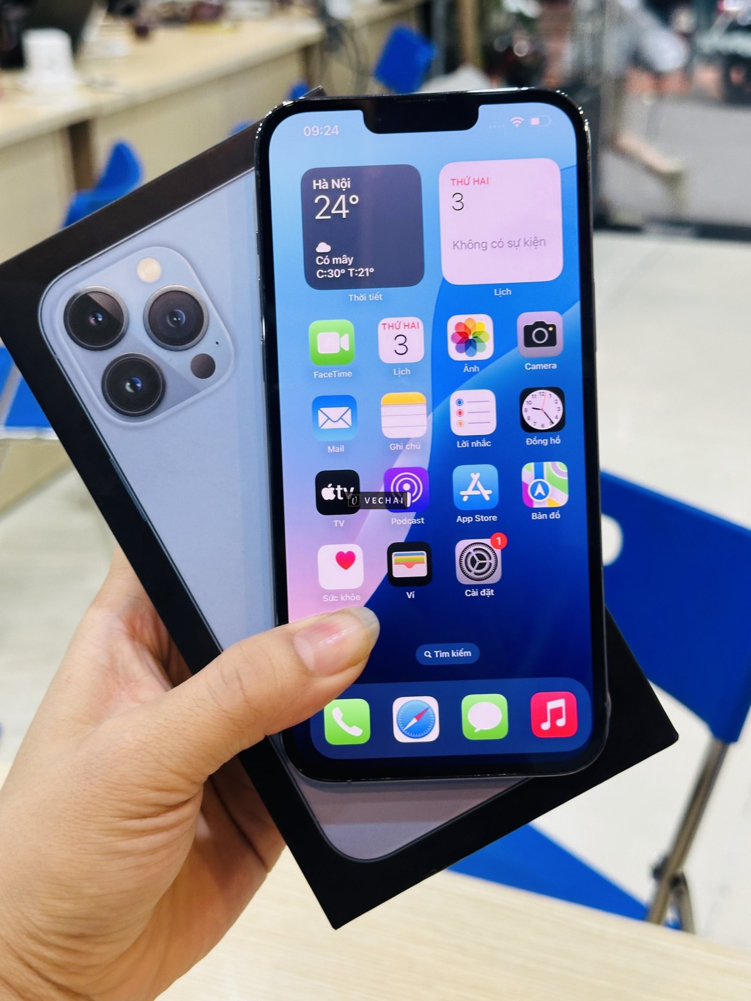 IPHONE 13 PRO MAX 256GB VN/A FULLBOX XANH NGỌC RẤT ĐẸP – Máy còn rất đẹp, hình thức như mới – 256GB