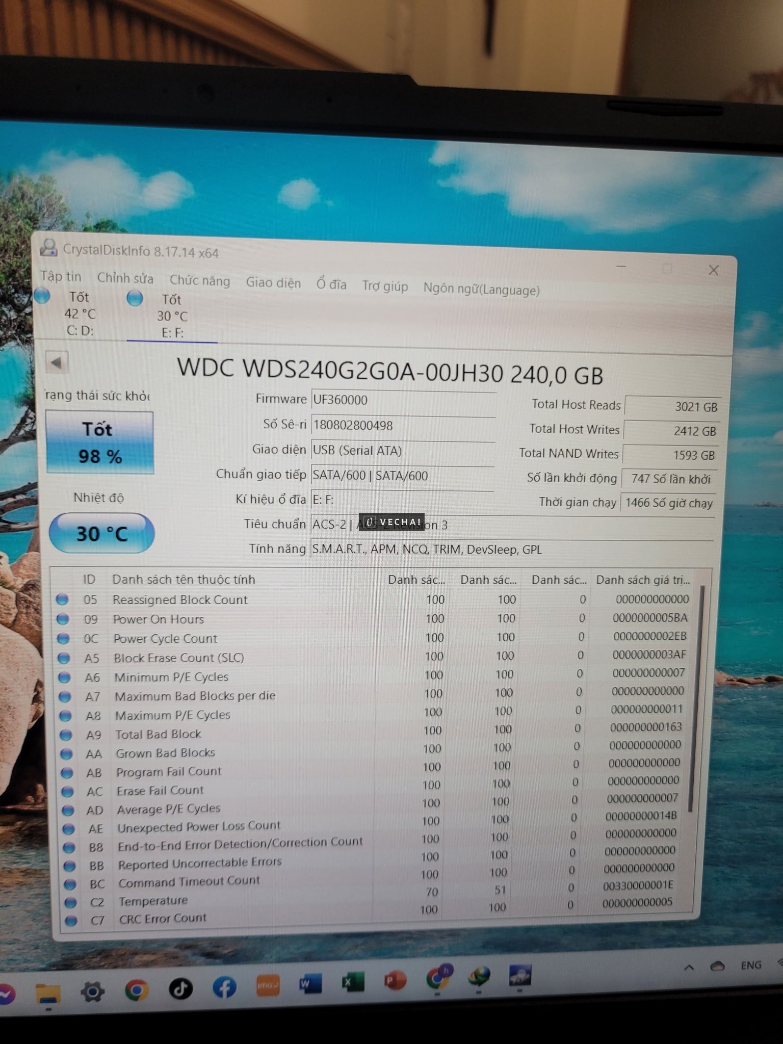 Thanh lý 4 ổ ssd 240gb