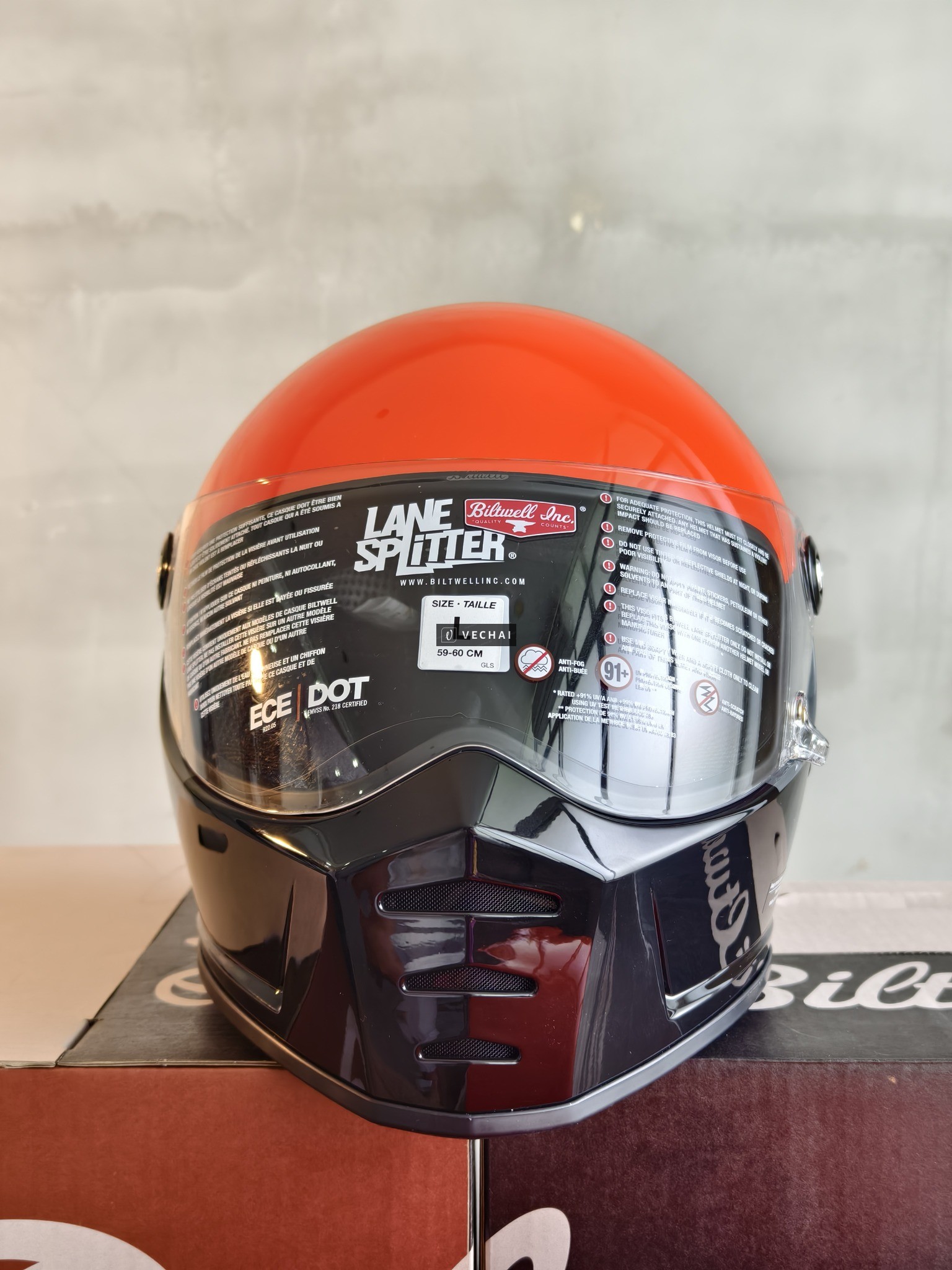 Thanh lý nón Biltwell Lane Splitter – Full Face Cổ Điển | New 100% Full Box