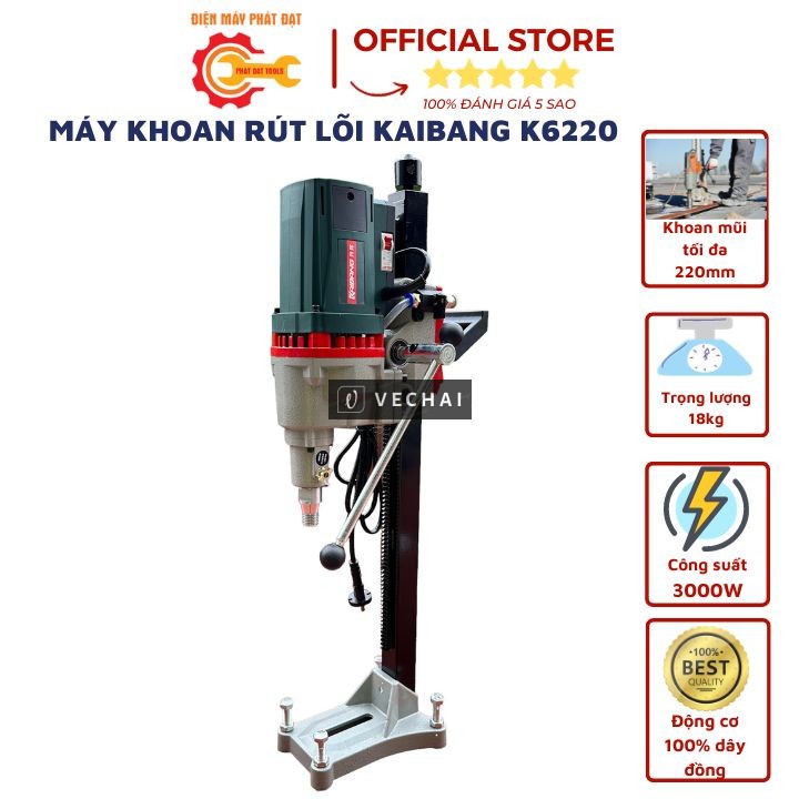MÁY KHOAN RÚT LÕI KAIBANG K6220 – CÔNG SUẤT 3000W – KHOAN NHANH, CHUẨN XÁC