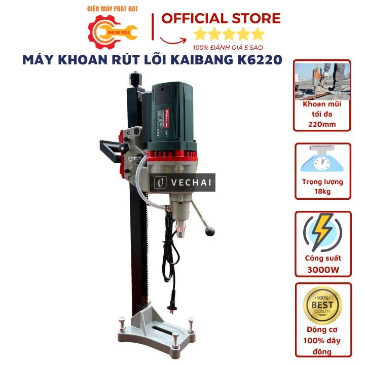 MÁY KHOAN RÚT LÕI KAIBANG K6220 – CÔNG SUẤT 3000W – KHOAN NHANH, CHUẨN XÁC
