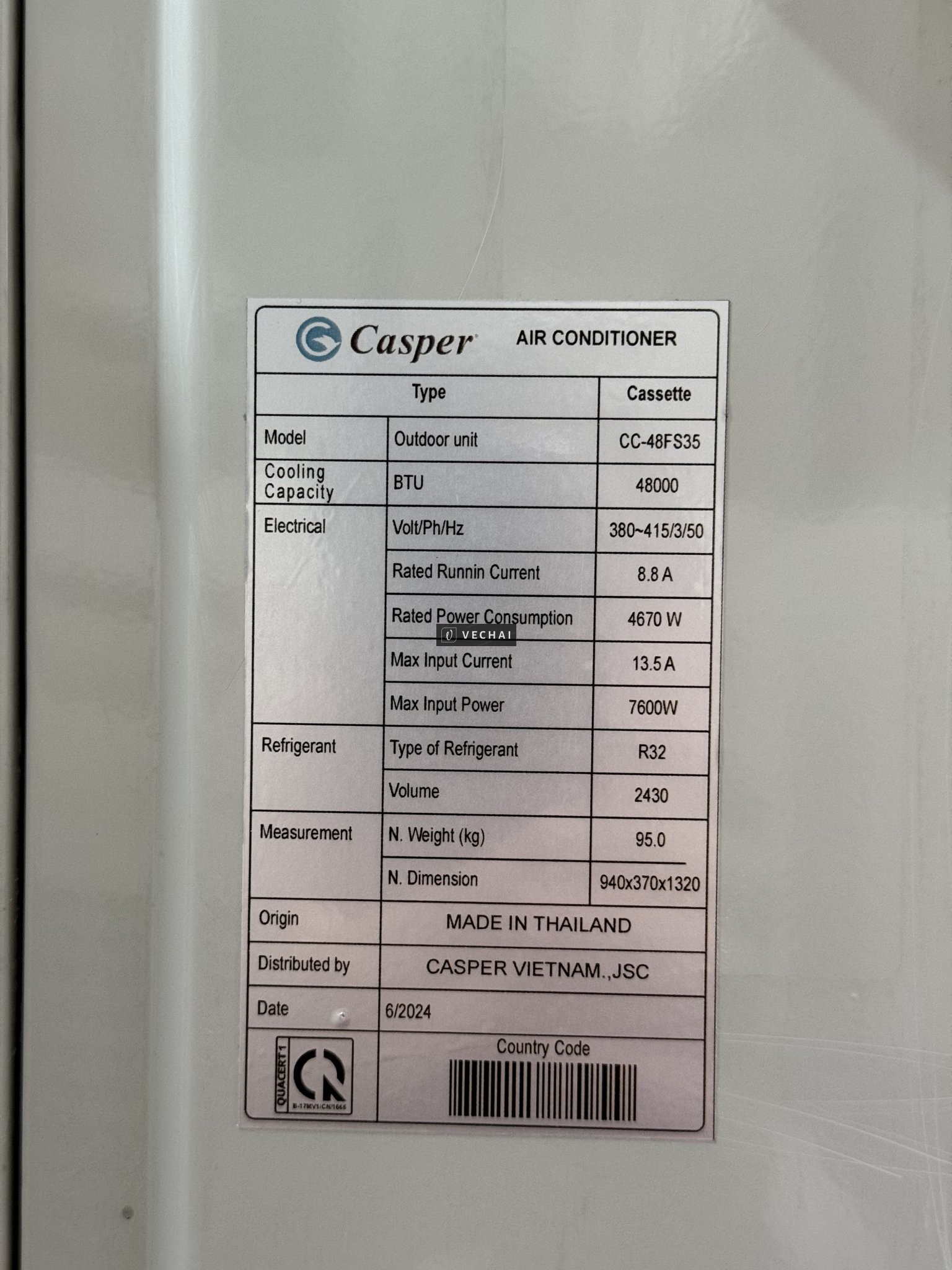Thanh lý 20 máy cassete CASPER 48000btu sx 2024 ít dùng -0986697469