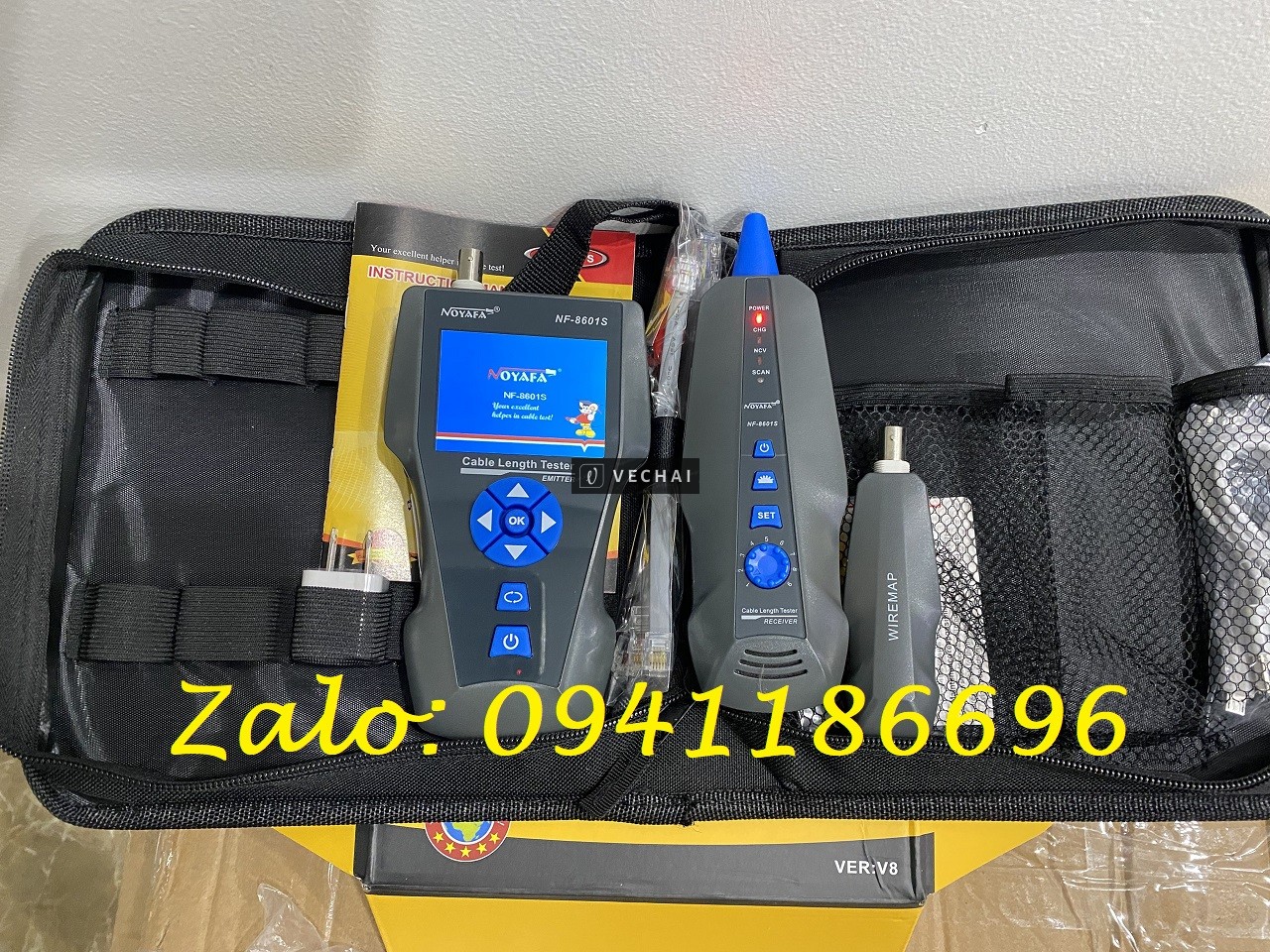 Máy test dây mạng Noyafa NF-8601S Test mạng POE Đa Chức Năng, kết xuất kết quả ra máy tính