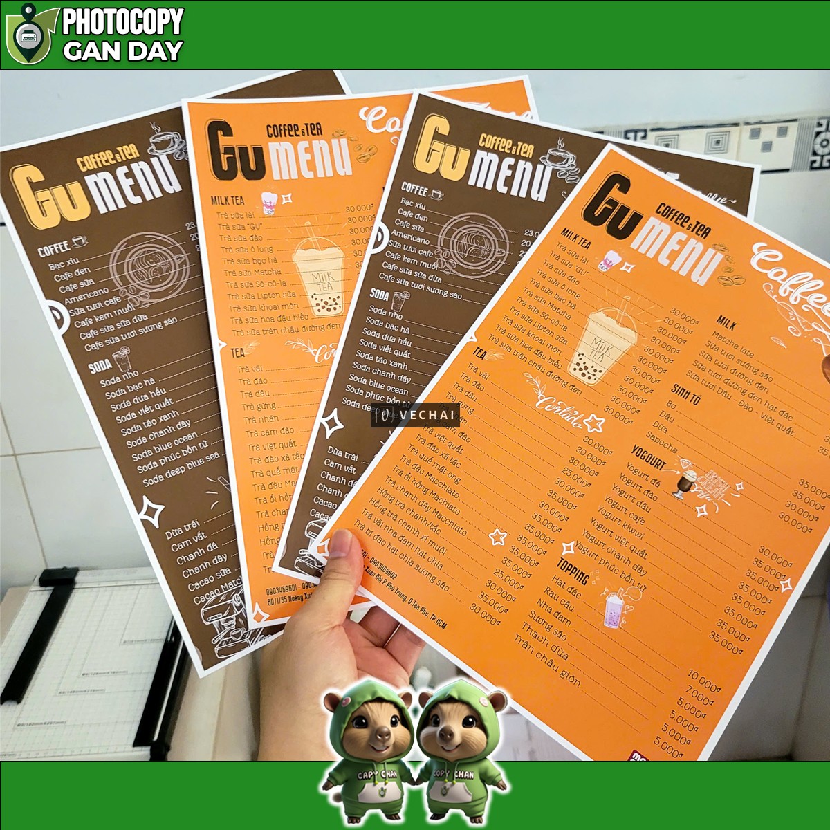 Dịch Vụ In Menu Theo Yêu Cầu A4 A5 A6 – Bền Đẹp