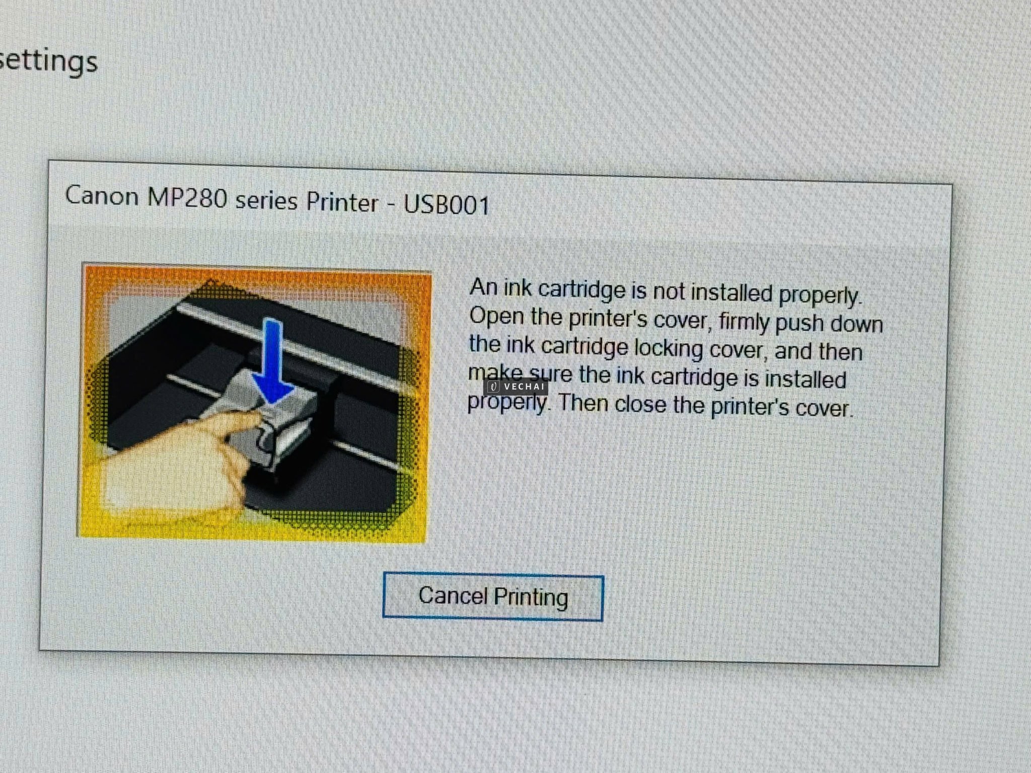 Máy in phun màu Canon MP 287 Thanh Lý – lâu ko dùng giờ cắm vào báo như ảnh – Thanh lý lại chỉ có 60