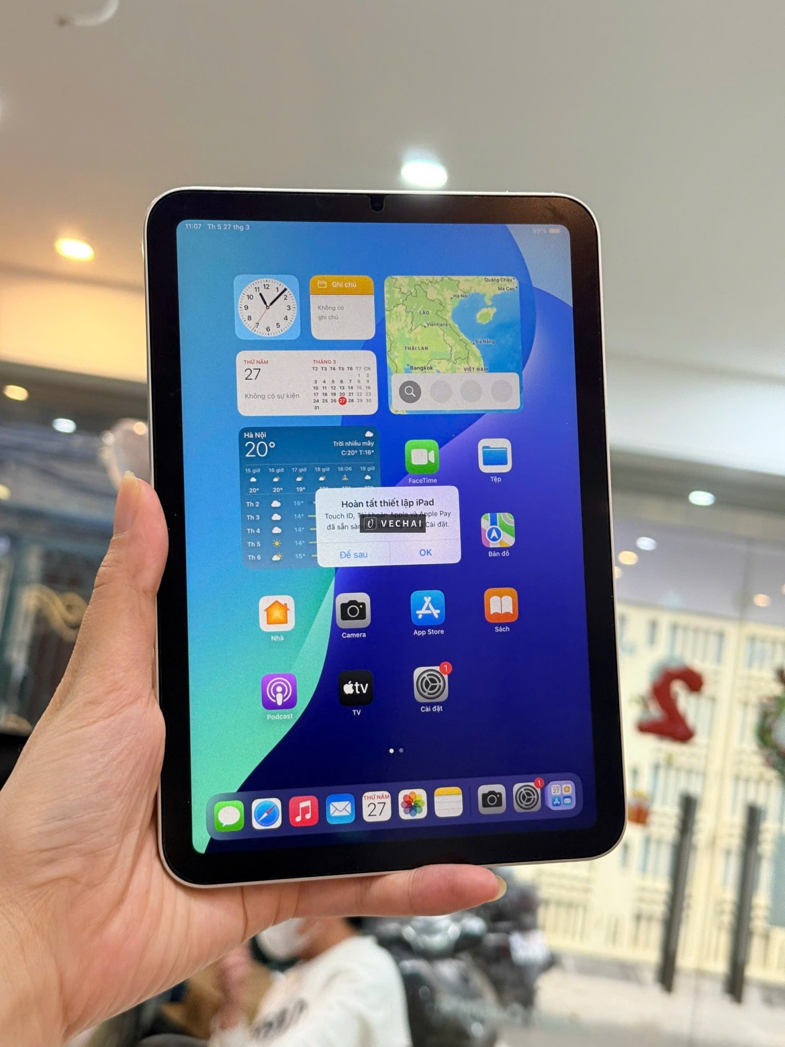 IPAD MINI6 256GB FULL CHỨC NĂNG  – Ngoại hình máy có cấn nhẹ 1 xíu còn lại đẹp keng – Máy mọi chức n