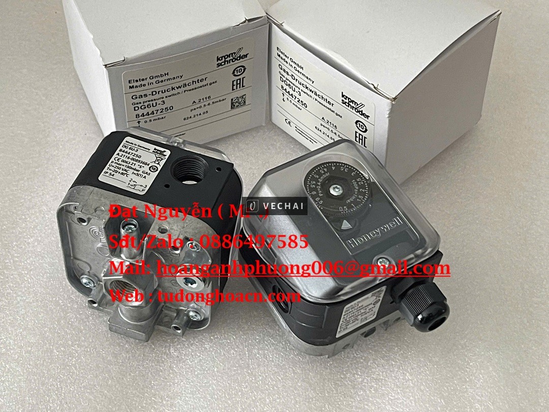 Cảm biến áp suất gas DG6U-3 | Ứng dụng trong HVAC, lò đốt, hệ thống khí đốt
