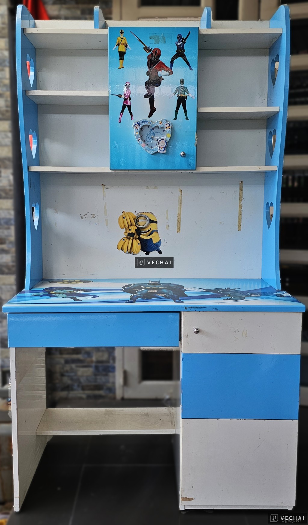 Thanh lý bàn học sinh màu xanh còn mới (hình thật)