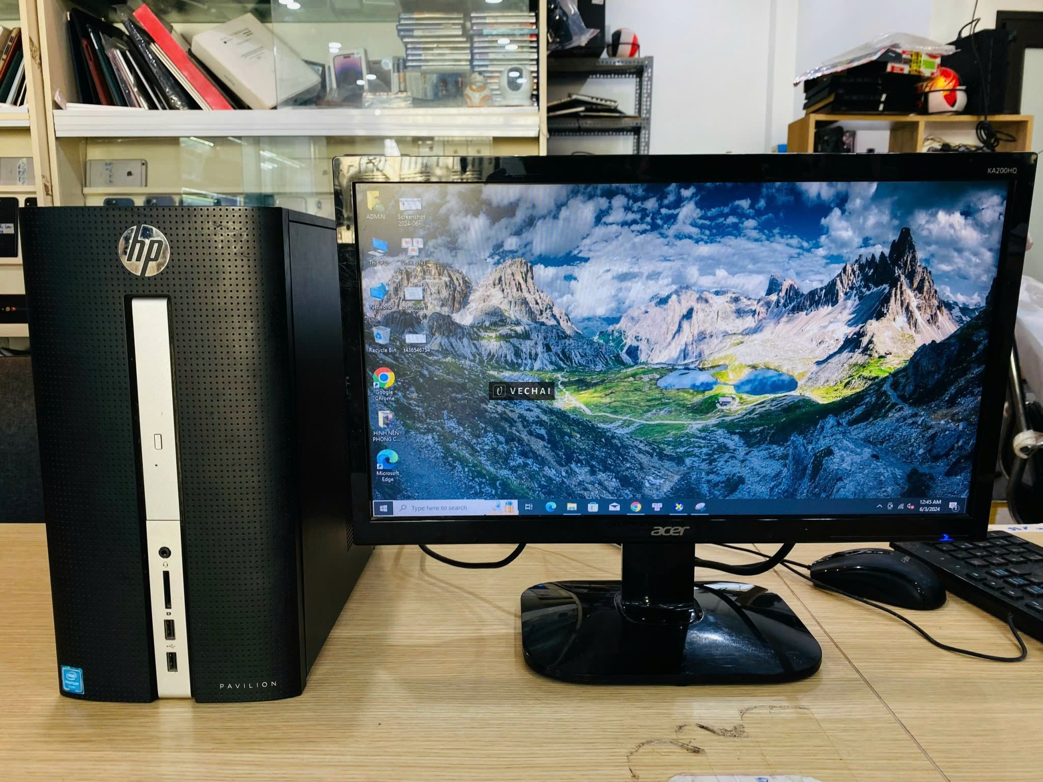 Máy tính để bàn HP Pavilion 510 CPU G440T RAM 8GB SSD 128GB+320G kèm Màn hình ACER KA200HQ – Tiện lợ