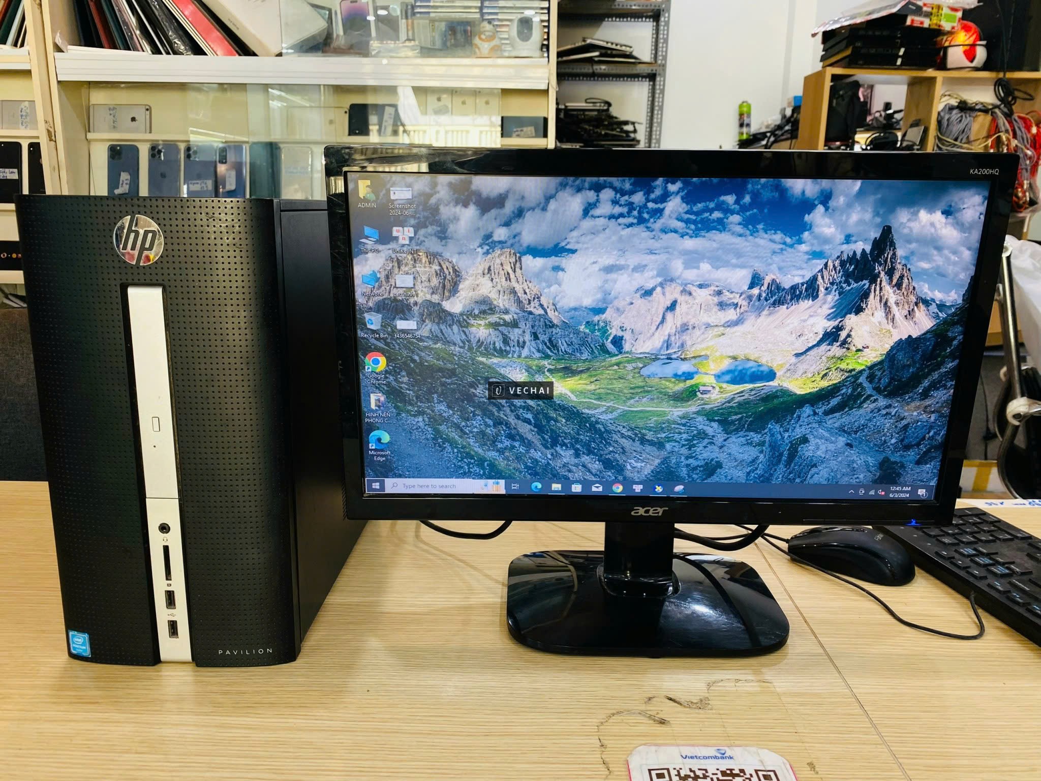 Máy tính để bàn HP Pavilion 510 CPU G440T RAM 8GB SSD 128GB+320G kèm Màn hình ACER KA200HQ – Tiện lợ