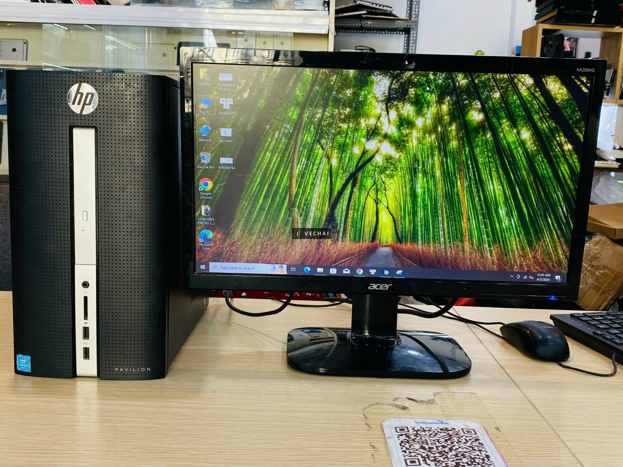 Máy tính để bàn HP Pavilion 510 CPU G440T RAM 8GB SSD 128GB+320G kèm Màn hình ACER KA200HQ – Tiện lợ