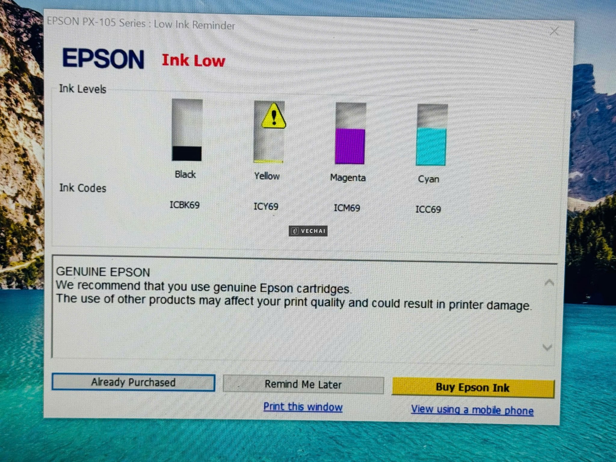 Máy in màu EPSON PX-105 thanh lý lại giá rẻ – Tiện lợi. có cả kết nối qua wifi – ko sử dụng nữa nên