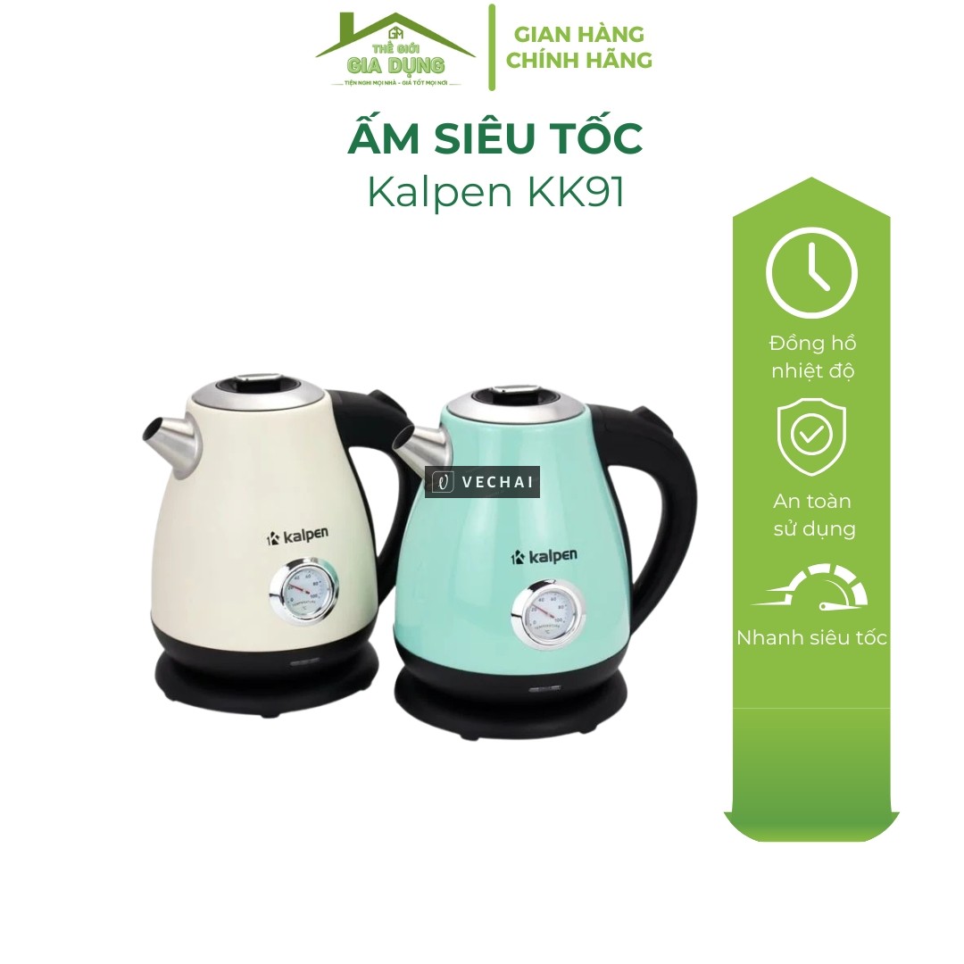 Ấm Đun Nước Siêu Tốc Kalpen KK91 1.7L – Inox 304