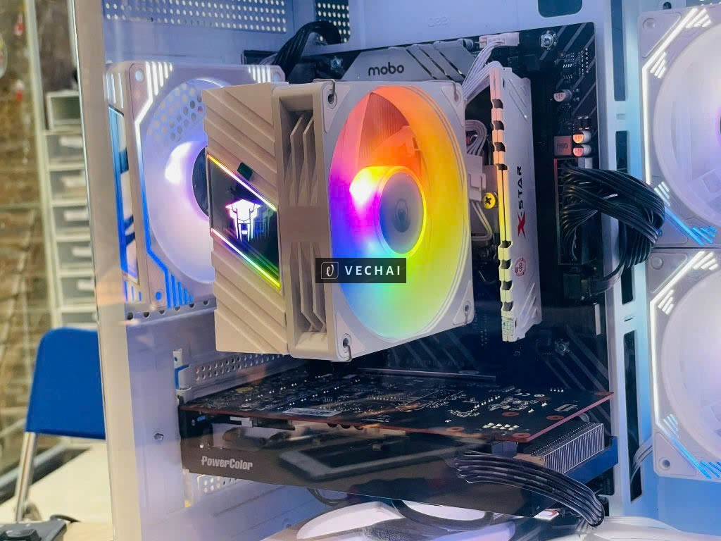 Thanh Lí Bộ PC Chip intel  I5 12400F RAM 16 SSD 256G VGA RX6600 8G 2 Fan + màn Dell  P2723D  27” 2K