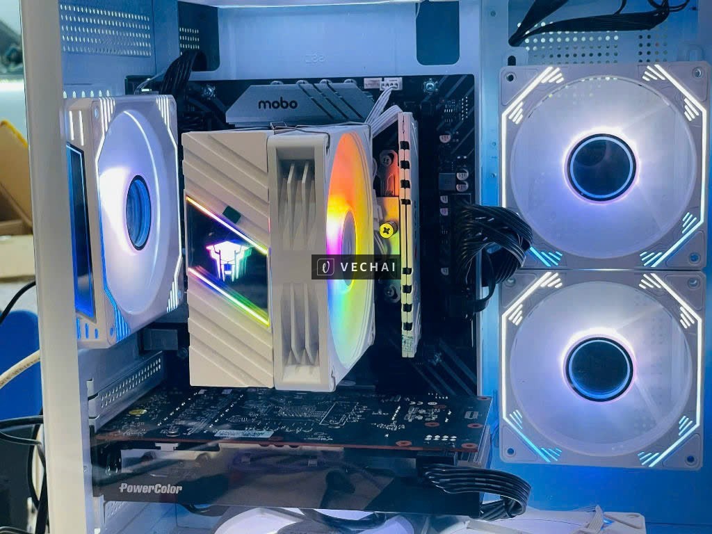 Thanh Lí Bộ PC Chip intel  I5 12400F RAM 16 SSD 256G VGA RX6600 8G 2 Fan + màn Dell  P2723D  27” 2K