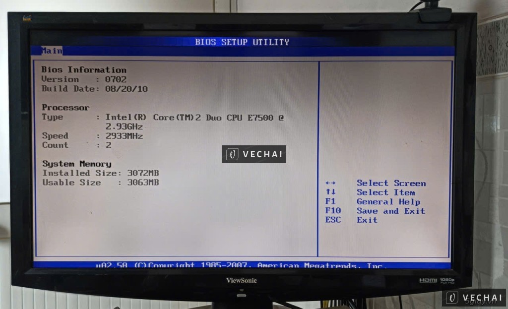 Thùng CPU Mainboard ASUS socket 775, duo core 2.9G, ram 3G