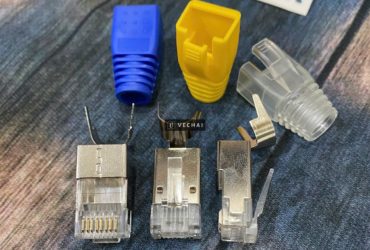 Đầu bấm mạng CAT7 SFTP shielded bọc kim loại chống nhiễu gồm 2 mảnh, mã ACT-F7S-P100 hãng Ancomteck