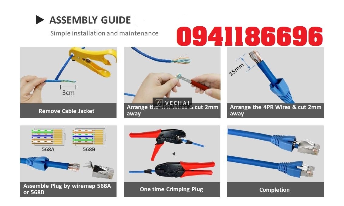 Đầu bấm mạng CAT7 SFTP shielded bọc kim loại chống nhiễu gồm 2 mảnh, mã ACT-F7S-P100 hãng Ancomteck
