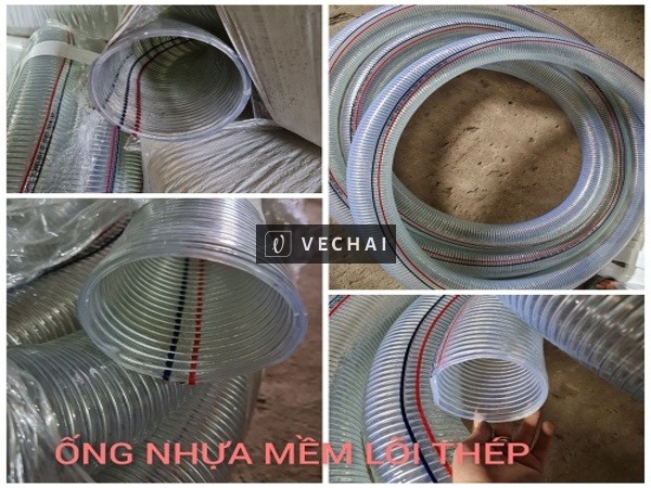 Ống nhựa mềm lõi thép phi 27, ống nhựa xoắn kẽm dẫn xăng dầu