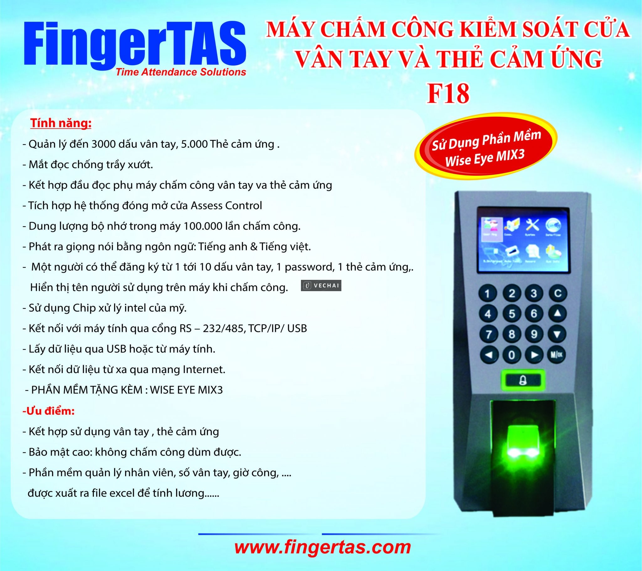 Phân phối các dòng máy chấm công khuôn mặt, vân tay, thẻ giá cạnh tranh