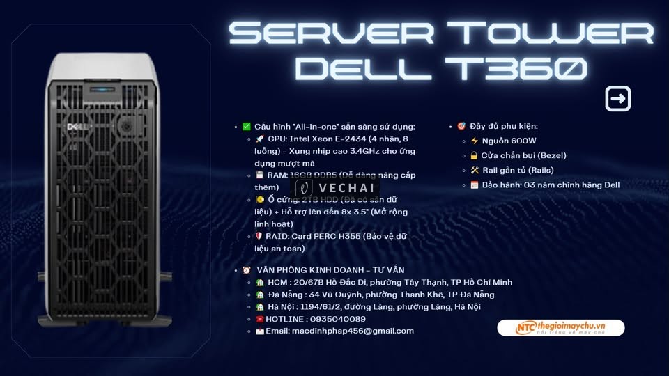 BÁN MÁY CHỦ DELL POWEREDGE T360 – DEAL CỰC TỐT CHO DOANH NGHIỆP!