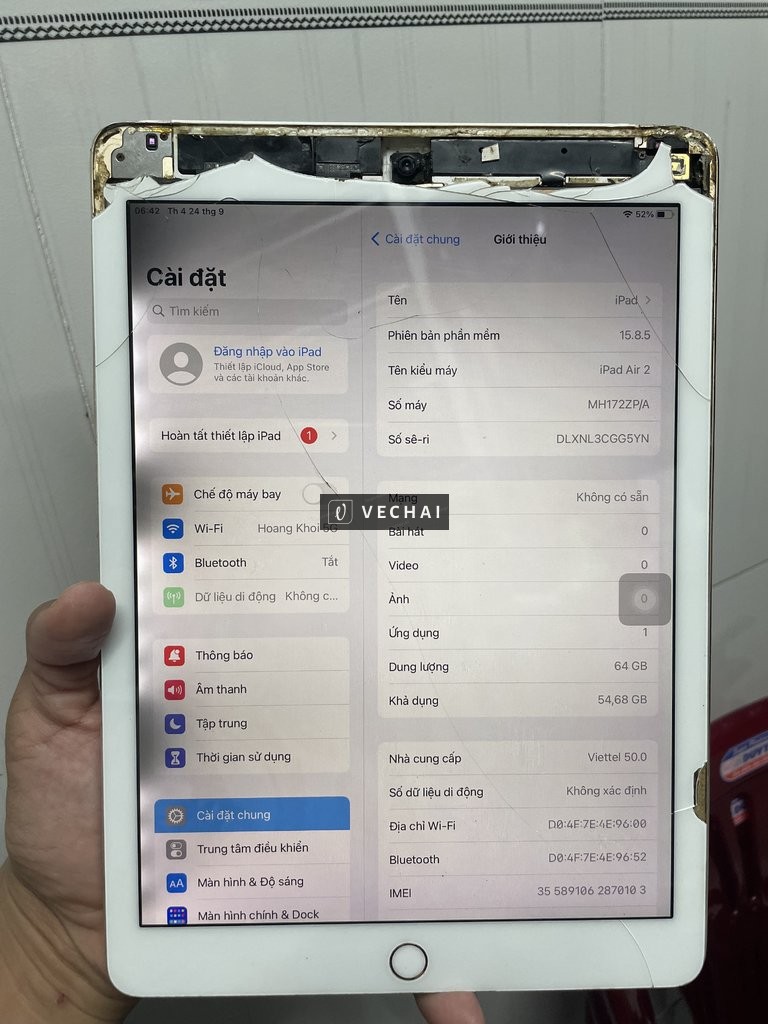 Bán Cụm ipad air 2 64gb lỗi màn