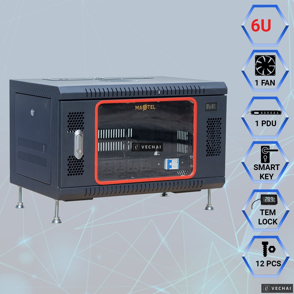 Tủ Rack 6U Series Maxtel – Giải Pháp Bền Bỉ Cho Hệ Thống Mạng