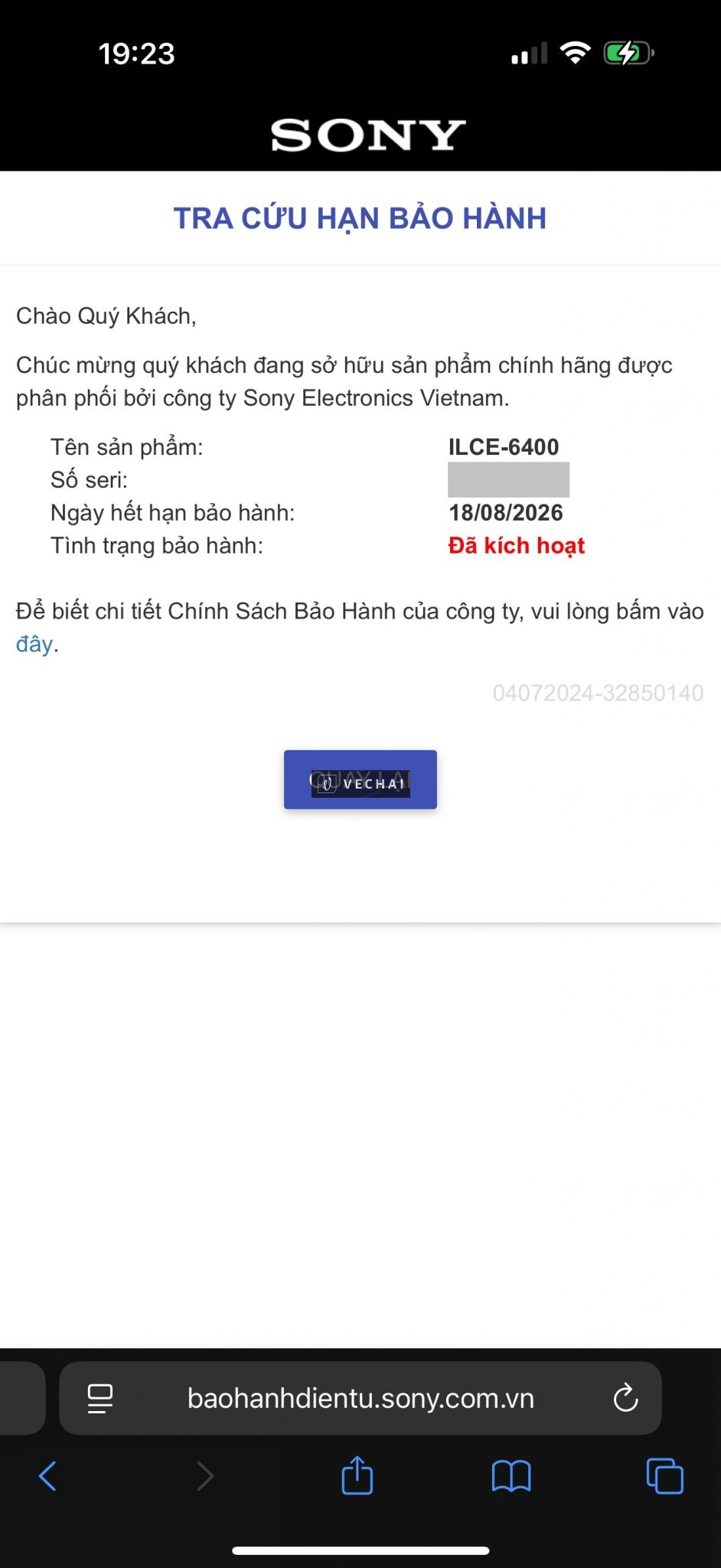 Sony A6400 + Sel 18-105 F4 mới keng 1k shot bh hãng 8/2026