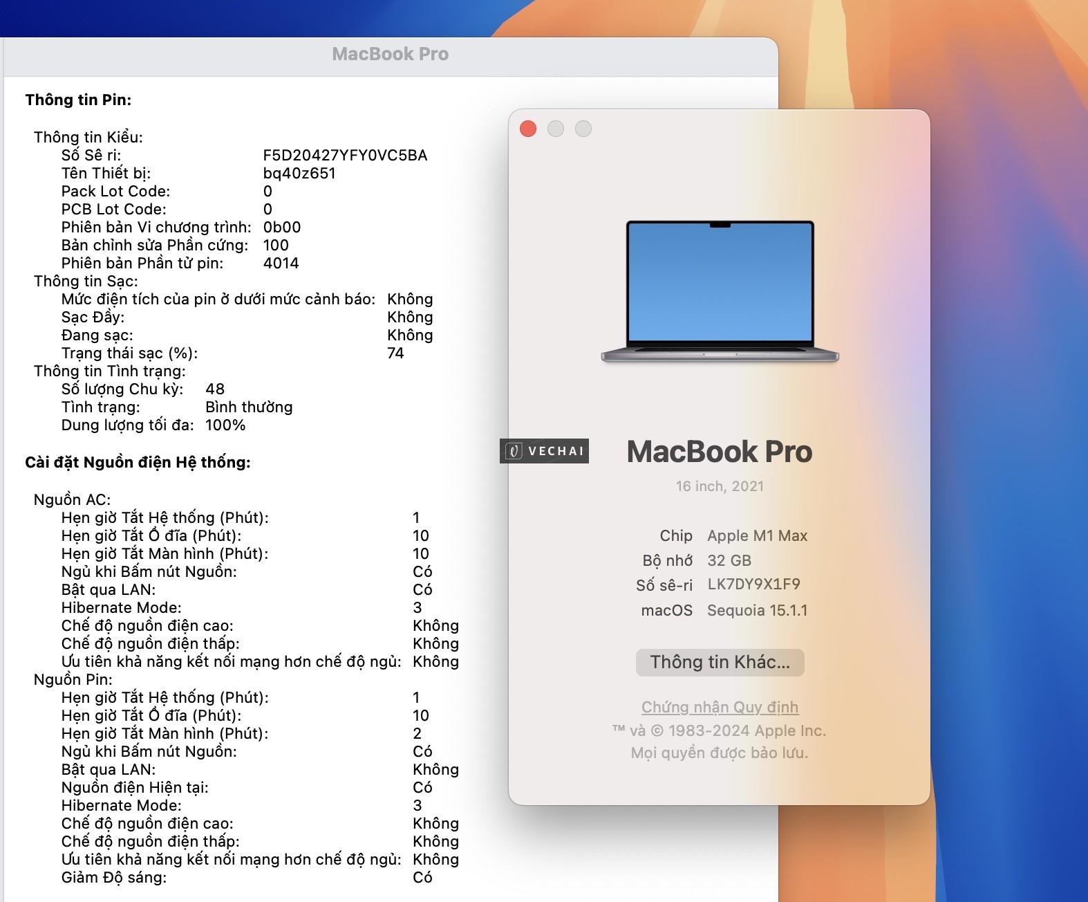 MacBook Pro 16" | M1 Max | 32GB RAM | 1TB SSD | Giá: 33.490.000₫
