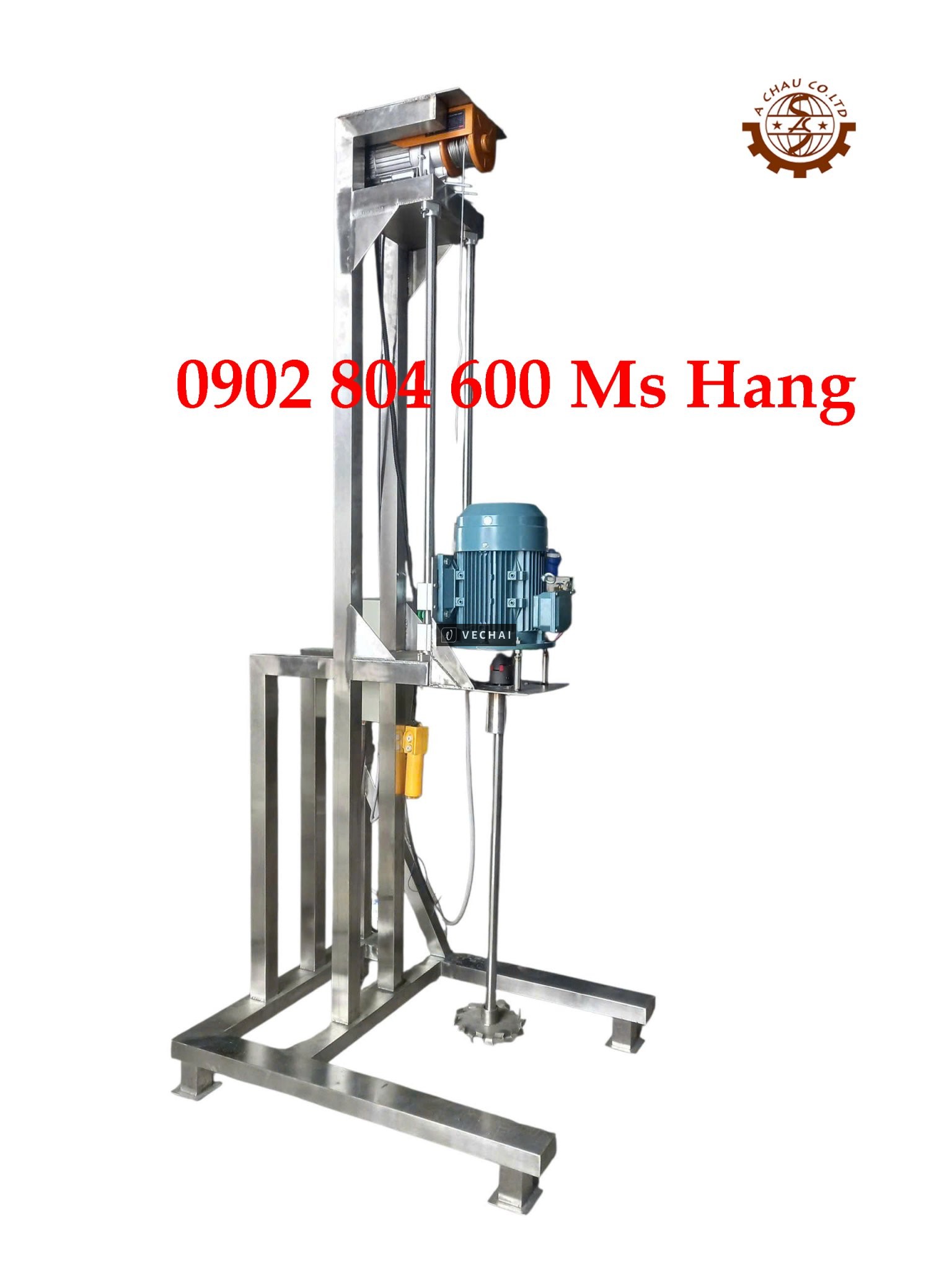 Máy khuấy sơn 200 lít nâng hạ tự động tời điện