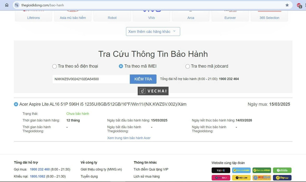 Acer Aspire AL 16 Core i5-1235U Ram 16G SSD NVme 512G 16” FHD BH 14.3.2026 – Vừa Mua Thế giới di Độn