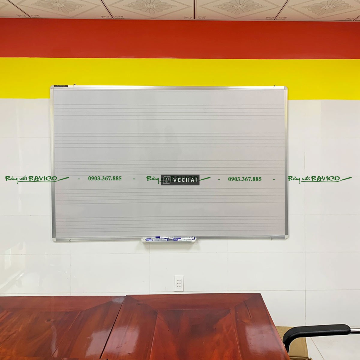 BẢNG TỪ TRẮNG GREENLAM KẺ KHUÔNG NHẠC