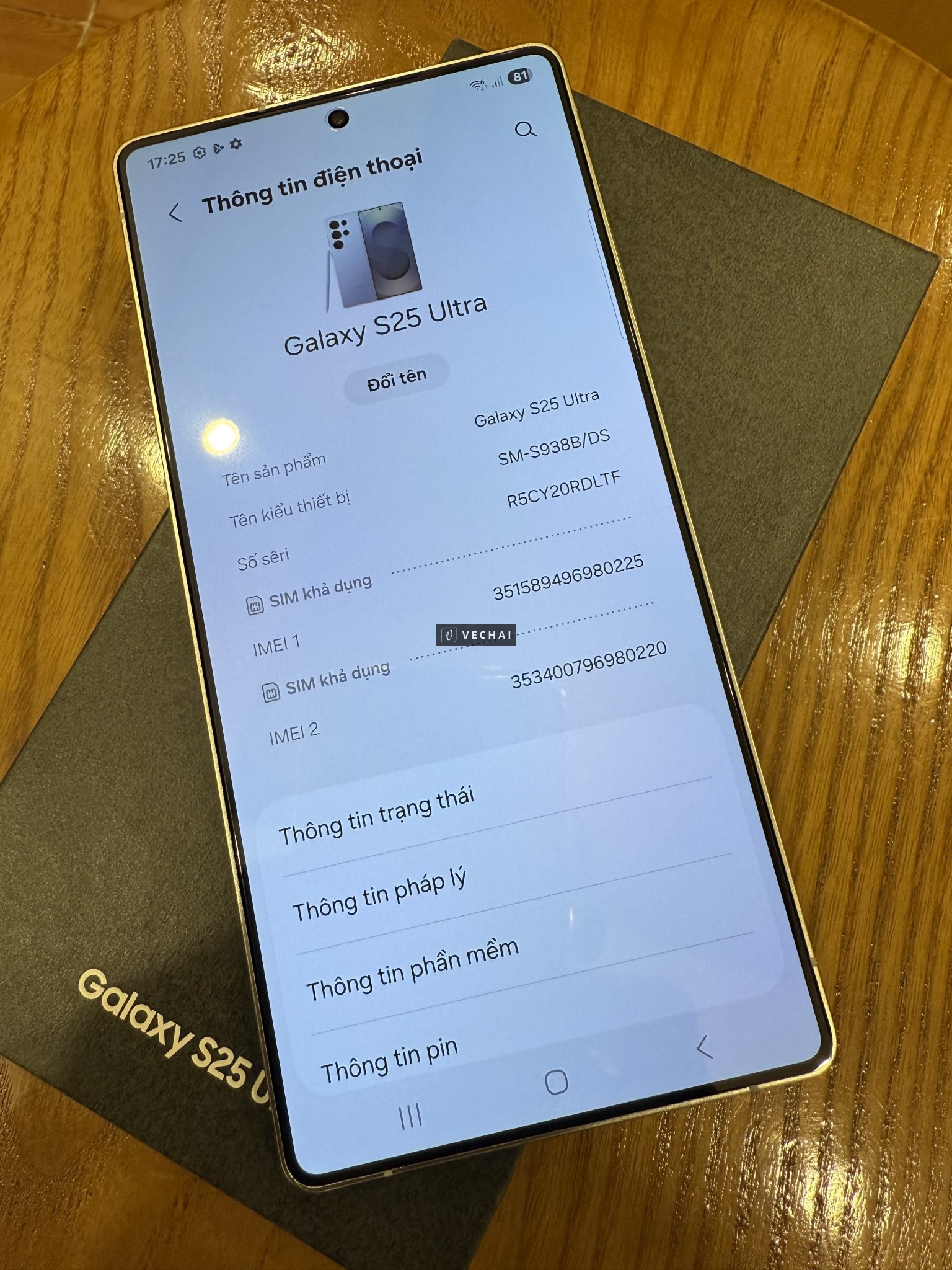 Bán s25 ultra 256gb xanh chính hãng ssvn