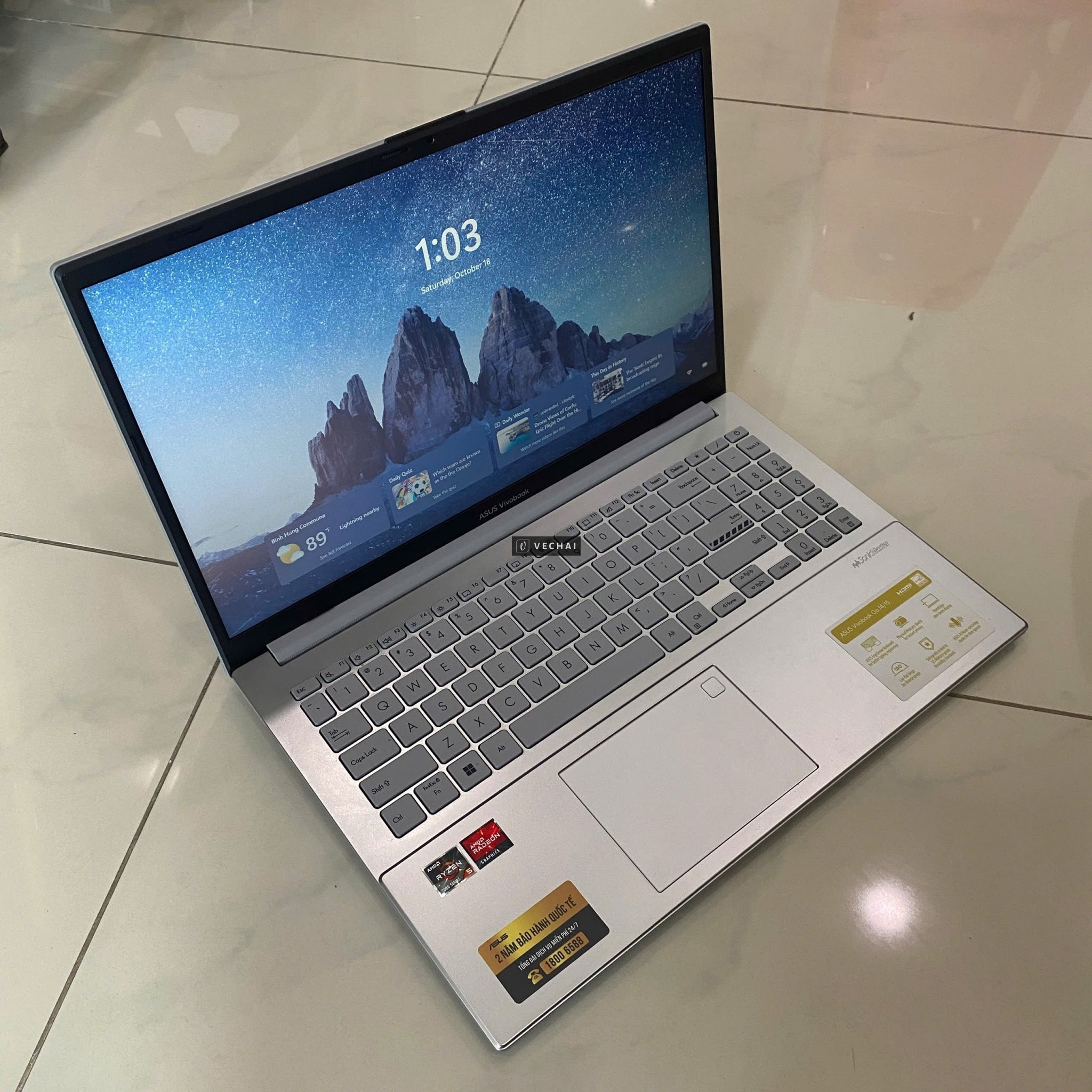 Asus E1504FA R5 7520U/16GB/512GB/15.6"F/Bạc