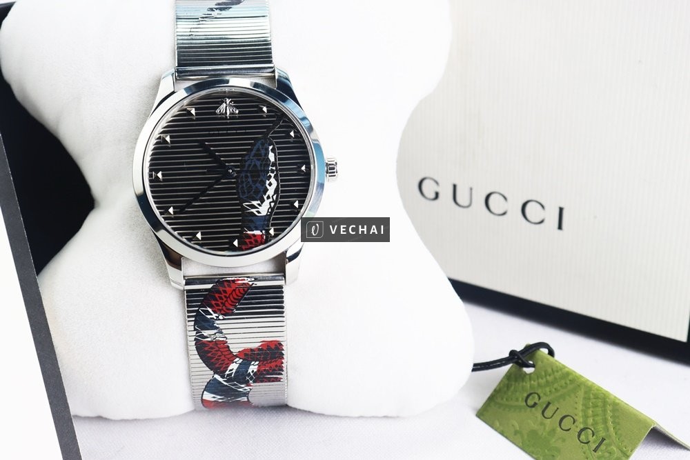 ĐH Unisex Gucci G-Timeless Snake YA1264123; Dây thép; Size 38mm
