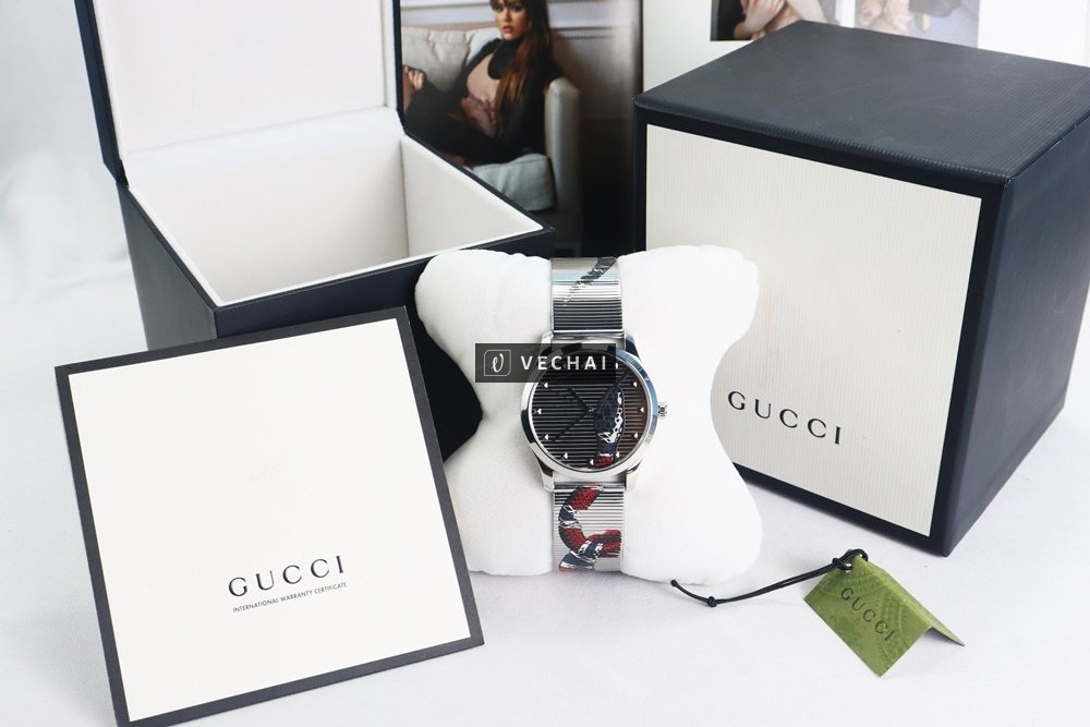 ĐH Unisex Gucci G-Timeless Snake YA1264123; Dây thép; Size 38mm