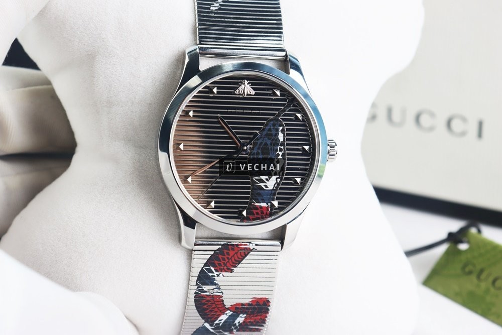 ĐH Unisex Gucci G-Timeless Snake YA1264123; Dây thép; Size 38mm