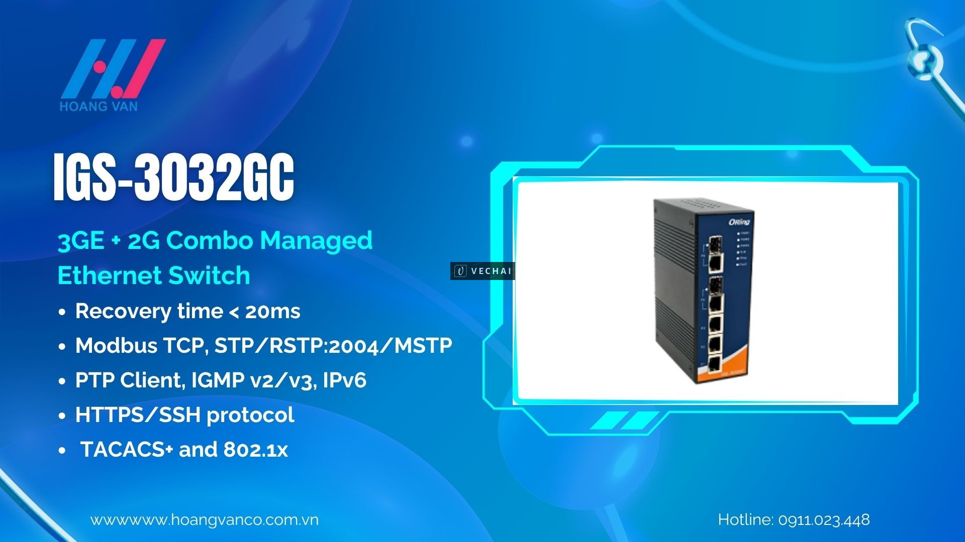 IGS-3032GC – Switch Ethernet công nghiệp cho ứng dụng đường sắt