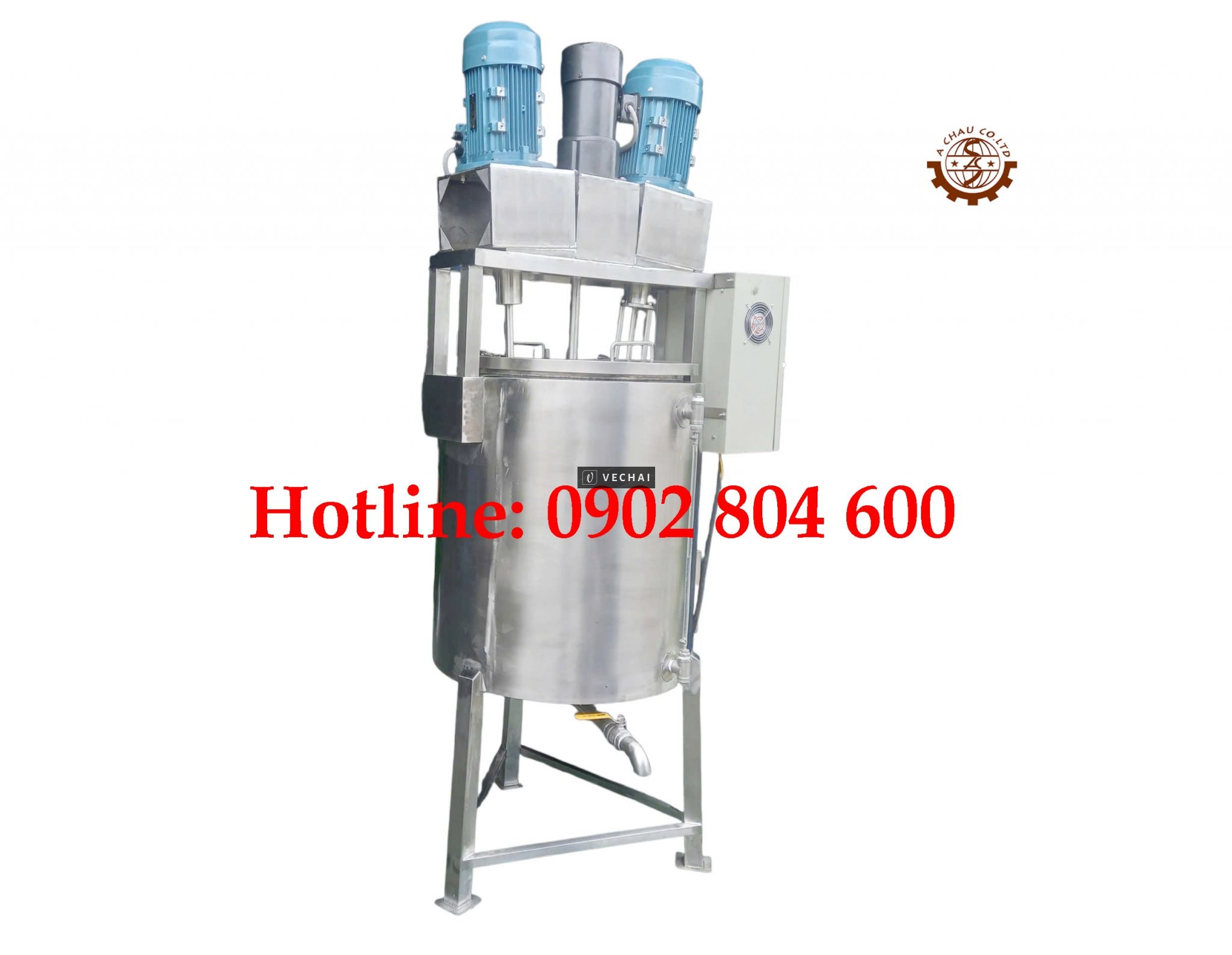 Bồn nhũ hóa gia nhiệt 500 lít kết hợp cánh khuấy phân tán