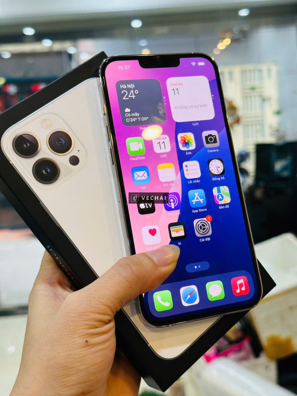 IPHONE 13 PRO MAX 128GB TRẮNG CHÍNH HÃNG VN/A FULLBOX – Fullbox full phụ kiện – Tiện lợi lắp đc 2 si
