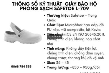 Giày Bảo Hộ Phòng Sạch Safetoe L-7096 – Giải Pháp Bảo Vệ Toàn Diện Cho Môi Trường Sạch