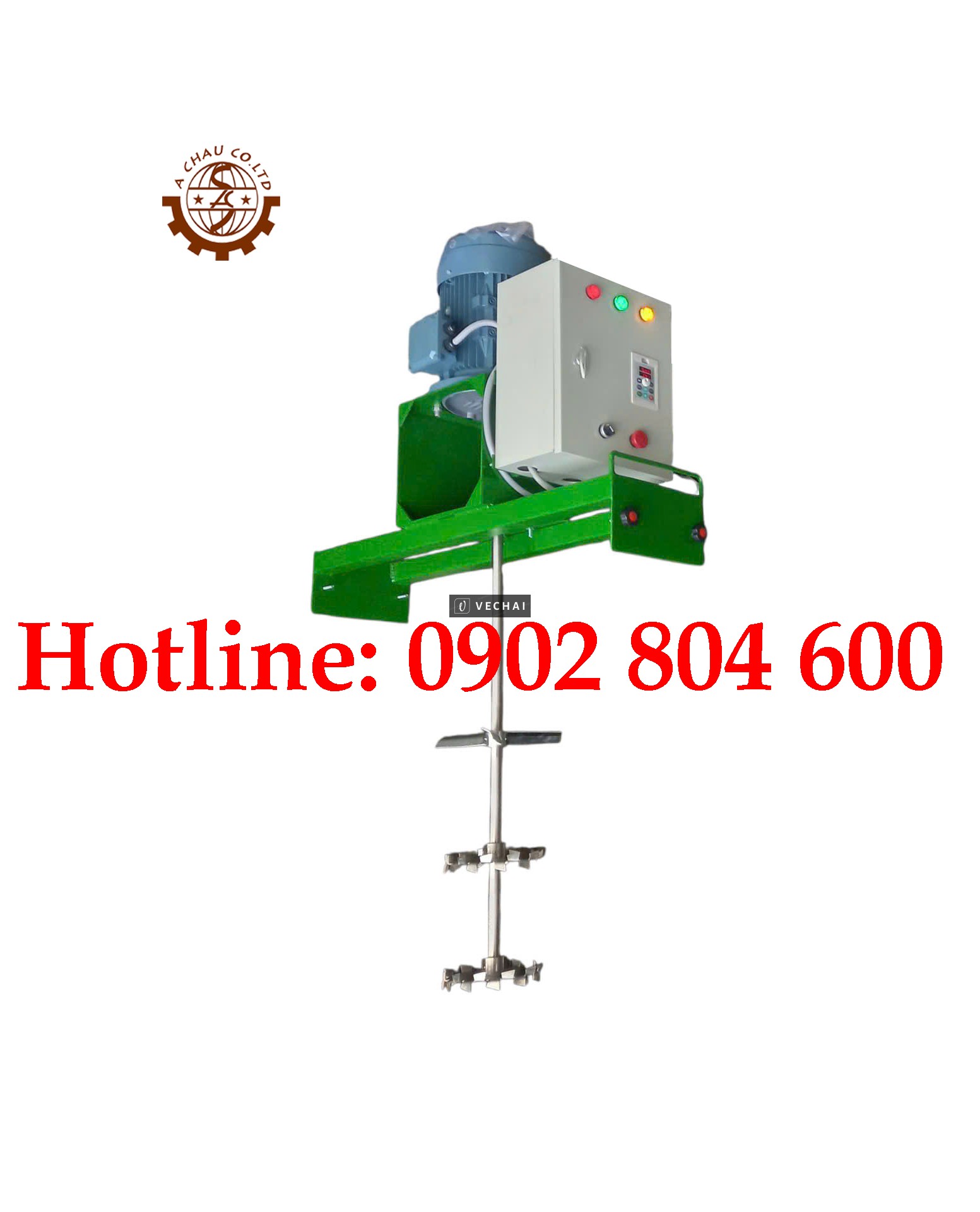 Máy khuấy hóa chất gá ngang thùng IBC 1000 lít