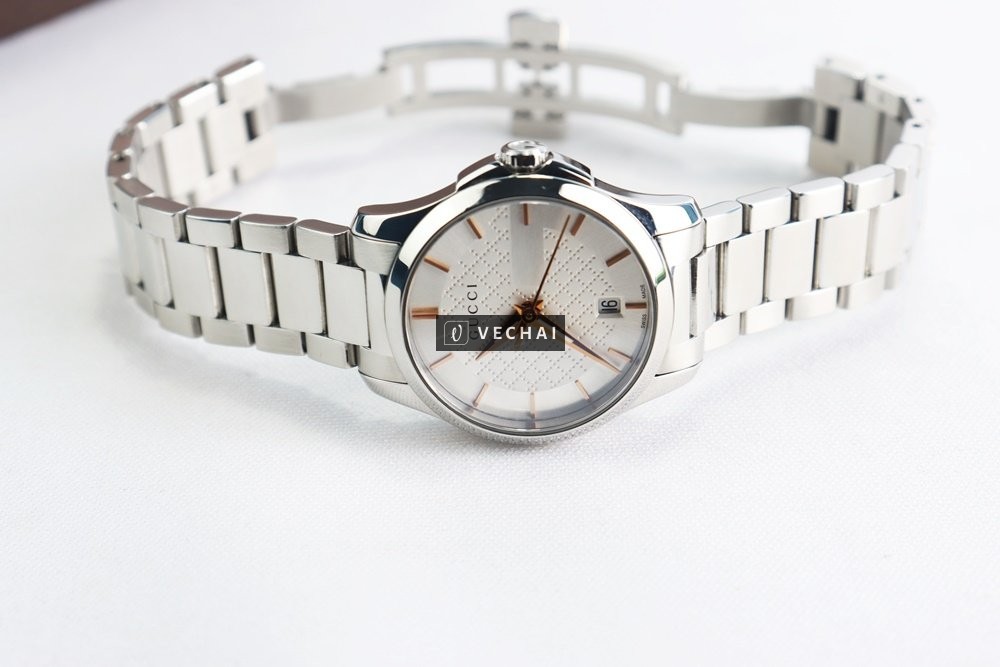 ĐH Nữ Gucci G-Timeless YA126523 – Kim & cọc số mạ Vàng Hồng – Size 27mm