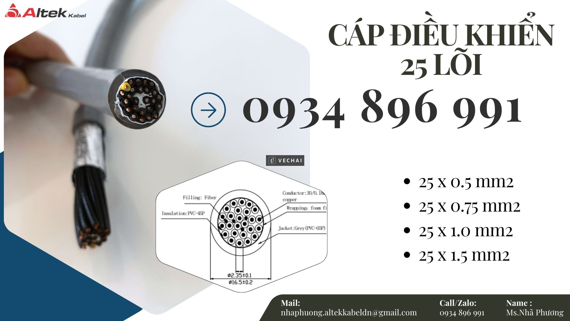 Cáp Điều Khiển 25 Lõi Altek Kabel Đà Nẵng – Hà Nội – Hồ Chí Minh