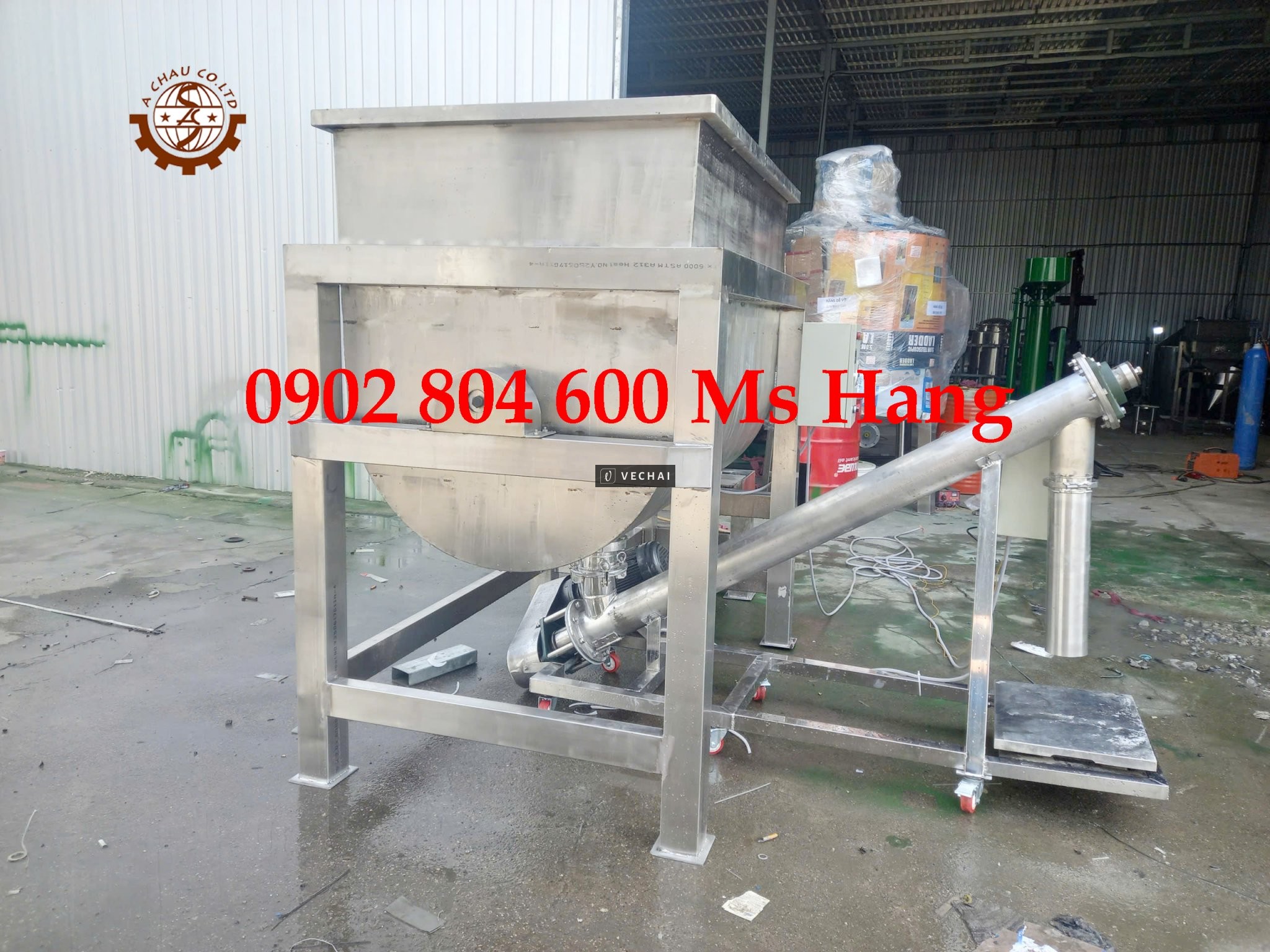 Máy trộn bột khô tích hợp vít tải cân định lượng