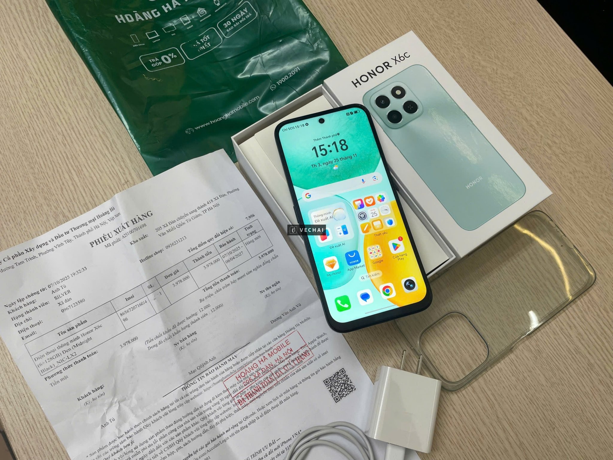 Honor X6C CHÍNH HÃNG MUA Ở HOÀNG HÀ MOBILE CÒN NGUYÊN HÓA ĐƠN + Hàng đẹp nét còn bảo hành dài tới 06