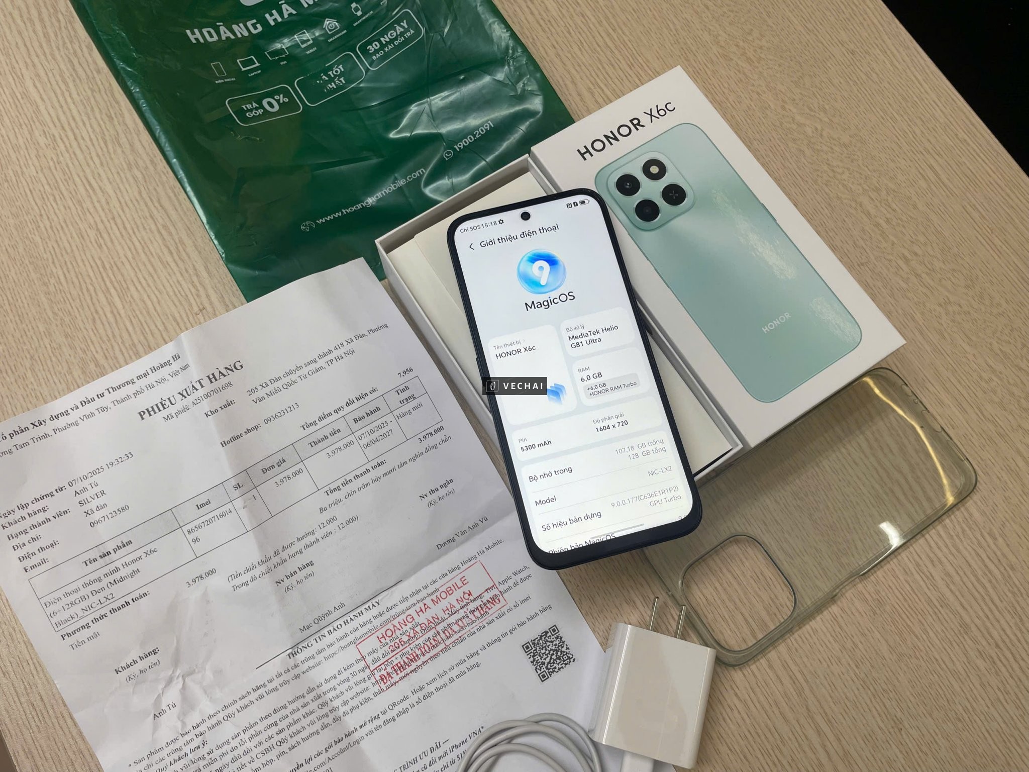 Honor X6C CHÍNH HÃNG MUA Ở HOÀNG HÀ MOBILE CÒN NGUYÊN HÓA ĐƠN + Hàng đẹp nét còn bảo hành dài tới 06